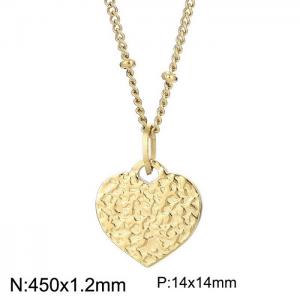 450x1.2mm Gold-plating Stainless Steel Heart Shaped Pendant Necklace - KN235265-Z