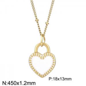 450x1.2mm Gold-plating Stainless Steel Heart Shaped Pendant Necklace Color White - KN235275-Z