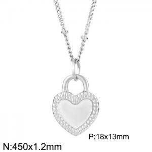 450x1.2mm Stainless Steel Heart Shaped Pendant Necklace Color Silver - KN235276-Z