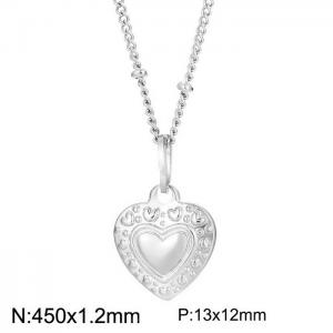 450x1.2mm Stainless Steel Special Heart Shaped Pendant Necklace Color Silver - KN235278-Z