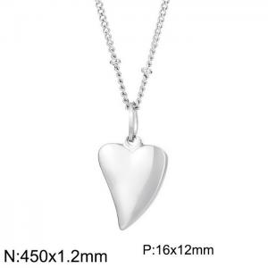 450x1.2mm Stainless Steel Special Heart Shaped Pendant Necklace Color Silver - KN235282-Z