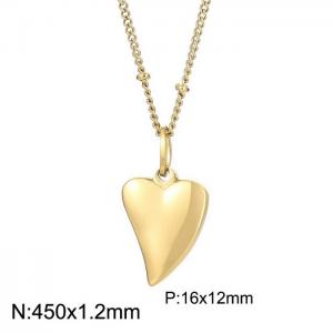450x1.2mm Gold-plating Special Stainless Steel Heart Shaped Pendant Necklace Color Gold - KN235283-Z
