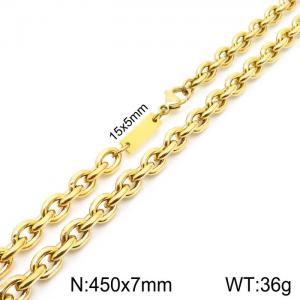 Simple men's and women's 7mm stainless steel O chain necklace - KN235437-Z