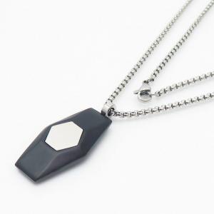 Stainless Steel Black-plating Necklace - KN235916-AQ