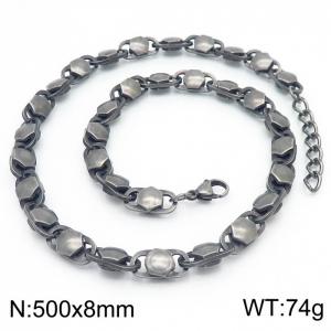 Japanese and Korean style 8mm creative geometric stainless steel men's necklace - KN236634-KPD