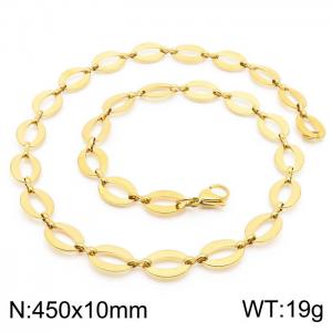 45cm Gold Color Stainless Steel Elliptic Link Chian Necklace - KN236710-Z