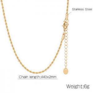 Gold Fried Dough Twists Chain Necklace - KN237060-K