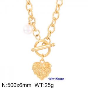 ins minimalist cold wind heart titanium steel necklace - KN237432-Z