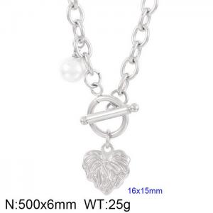 ins minimalist cold wind heart titanium steel necklace - KN237433-Z