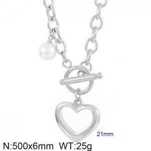 ins minimalist cold wind heart titanium steel necklace - KN237435-Z