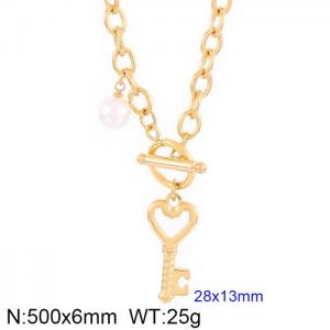 Fashion ins minimalist cold wind key pendant titanium steel necklace - KN237436-Z