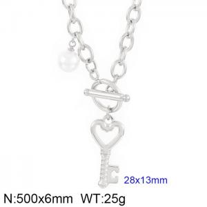 Fashion ins minimalist cold wind key pendant titanium steel necklace - KN237437-Z