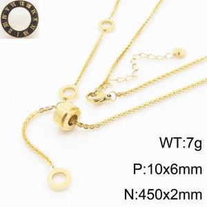 Japanese and Korean trend stainless steel Roman letter pendant women's necklace - KN239013-WGTH