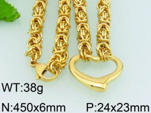 SS Gold-Plating Necklace - KN24630-Z