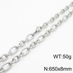 Personalized Steel Color 650 * 8mm O-shaped Chain Titanium Steel Necklace - KN249959-Z