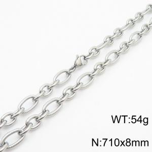Personalized Steel Color 710 * 8mm O-chain Titanium Steel Necklace - KN249960-Z
