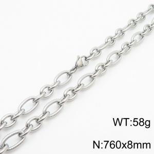 Personalized Steel 760 * 8mm O-chain Titanium Steel Necklace - KN249961-Z