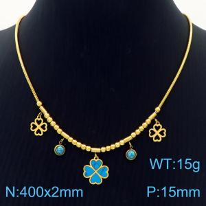 SS Gold-Plating Necklace - KN250483-HM