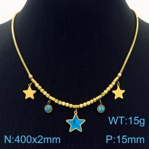 SS Gold-Plating Necklace - KN250484-HM