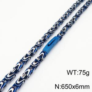 Creative and personalized fashion 650mm loop chain blue stainless steel necklace - KN251081-KFC