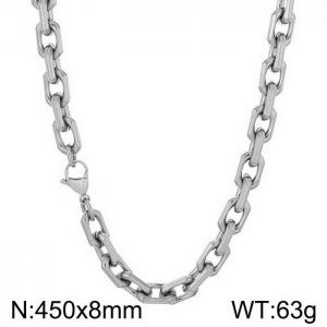 Stainless steel edged O-chain necklace - KN251400-Z