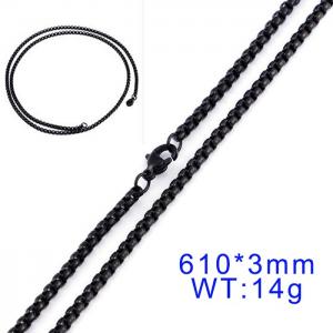 Stainless Steel Black-plating Necklace - KN25227-K