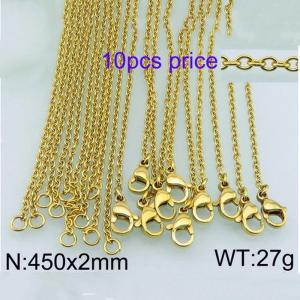 Staineless Steel Small Gold-plating Chain - KN26054-Z