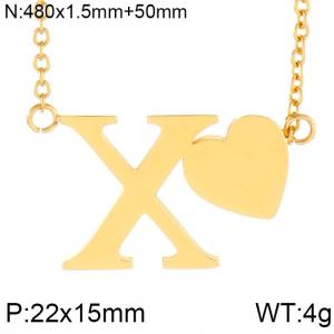 SS Gold-Plating Necklace - KN27659-K