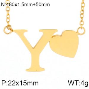 SS Gold-Plating Necklace - KN27660-K