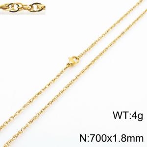 700x1.8mm Gold Plated Link Chain Necklace Stainless Steel Rope Chain Necklace Wholesale Jewelry - KN282066-Z