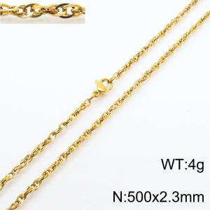 500x2.3mm Gold Plated Link Chain Necklace Stainless Steel Rope Chain Necklace Wholesale Jewelry - KN282083-Z