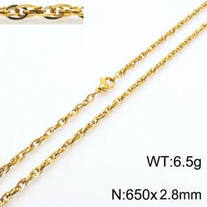 650x2.8mm Gold Plated Link Chain Necklace Stainless Steel Rope Chain Necklace Wholesale Jewelry - KN282107-Z