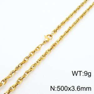 500x3.6mm Fashion Stainless Steel Necklace Gold - KN282125-Z