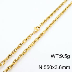 550x3.6mm Fashion Stainless Steel Necklace Gold - KN282126-Z