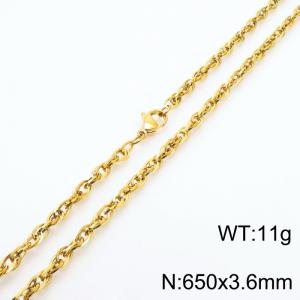 650x3.6mm Fashion Stainless Steel Necklace Gold - KN282128-Z