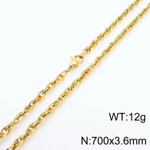 700x3.6mm Fashion Stainless Steel Necklace Gold - KN282129-Z