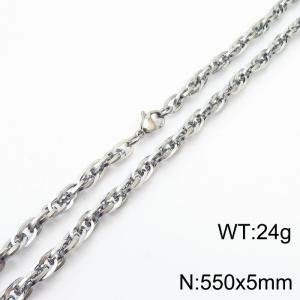 550x5mm Fashion and personalized Stainless Steel Polished Necklace Color Silver - KN282161-Z