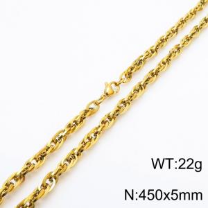 450x5mm Fashion and personalized Stainless Steel Polished Necklace Color Gold - KN282166-Z