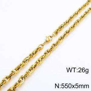 550x5mm Fashion and personalized Stainless Steel Polished Necklace Color Gold - KN282168-Z