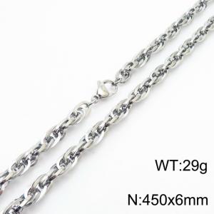 450x6mm Fashion and personalized Stainless Steel Polished Necklace Color Silver - KN282180-Z