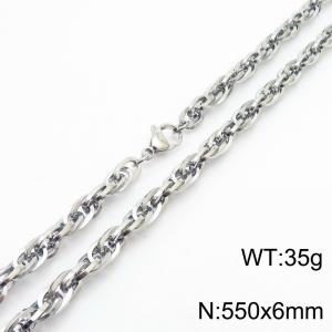 550x6mm Fashion and personalized Stainless Steel Polished Necklace Color Silver - KN282182-Z