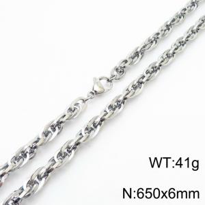 650x6mm Fashion and personalized Stainless Steel Polished Necklace Color Silver - KN282184-Z