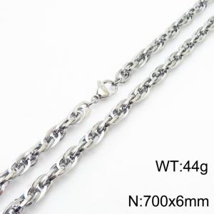 700x6mm Fashion and personalized Stainless Steel Polished Necklace Color Silver - KN282185-Z