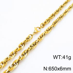 650x6mm Fashion and personalized Stainless Steel Polished Necklace Color Gold - KN282191-Z