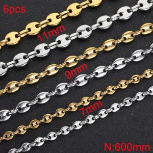SS Gold-Plating Necklace - KN282349-Z