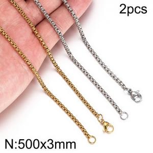 SS Gold-Plating Necklace - KN282357-Z