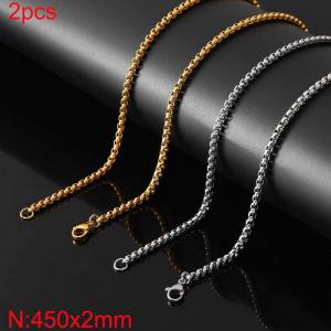 SS Gold-Plating Necklace - KN282366-Z