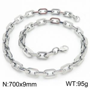 9mm700mm Stainless steel lobster buckle square O-shaped necklace - KN282437-Z
