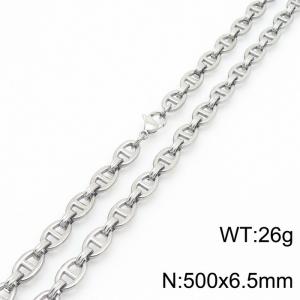 6.5mm fashionable and minimalist stainless steel Japanese chain necklace - KN282440-Z