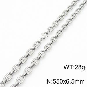 6.5mm fashionable and minimalist stainless steel Japanese chain necklace - KN282441-Z